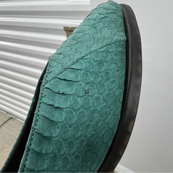 Vintage Prima Royale Teal Reptile Skin Flats Size 8.5 - Picture 9 of 11